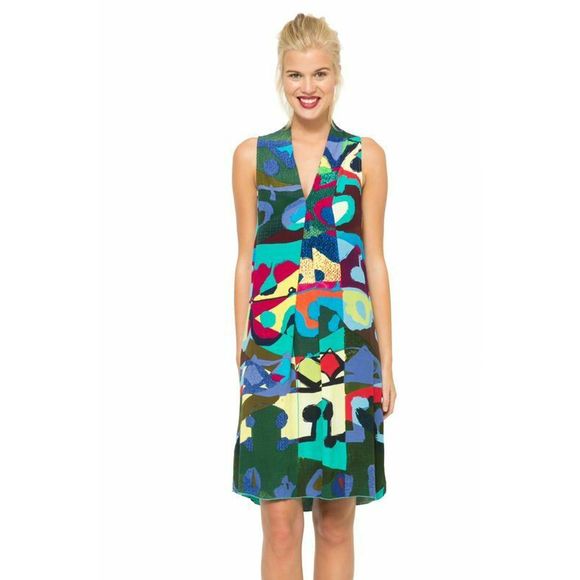 Desigual Creta Dress Belted Multi color Tunic - Picture 1 of 8